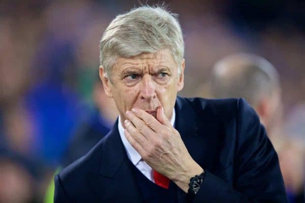 LIVERPOOL, ENGLAND - Tuesday, December 13, 2016: Arsenal's manager Arsene Wenger before the FA Premier League match against Everton at Goodison Park. (Pic by David Rawcliffe/Propaganda)