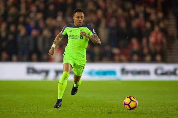 MIDDLESBROUGH, ENGLAND - Wednesday, December 14, 2016: Liverpool's Nathaniel Clyne in action against Middlesbrough during the FA Premier League match at the Riverside Stadium. (Pic by David Rawcliffe/Propaganda)