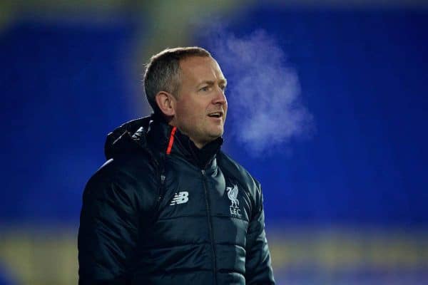 BIRKENHEAD, ENGLAND - Saturday, December 17, 2016: Liverpool's coach Neil Critchley during the FA Youth Cup 3rd Round match against Crystal Palace at Prenton Park. (Pic by David Rawcliffe/Propaganda)