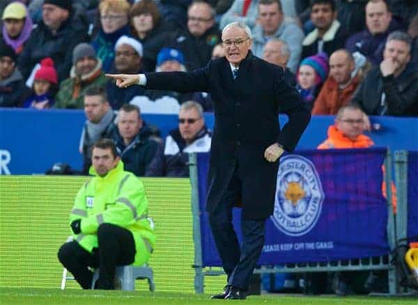 LEICESTER, ENGLAND - Boxing Day Monday, December 26, 2016: Leicester City's manager Claudio Ranieri during the FA Premier League match against Everton at Filbert Way. (Pic by David Rawcliffe/Propaganda)