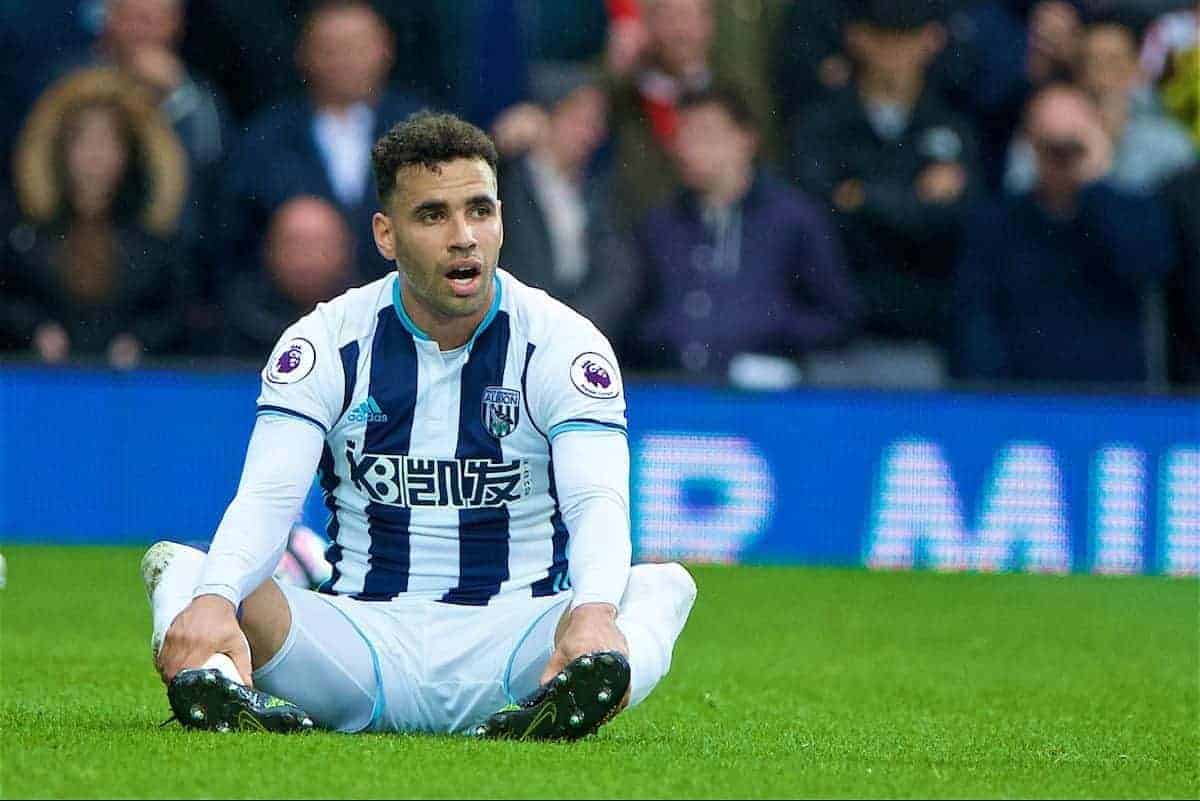 WEST BROMWICH, ENGLAND - Easter Sunday, April 16, 2017, 2016: West Bromwich Albion's Hal Robson-Kanu reacts during the FA Premier League match against Liverpool at the Hawthorns. (Pic by David Rawcliffe/Propaganda)