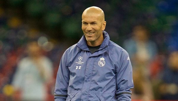 CARDIFF, WALES - Friday, June 2, 2017: Real Madrid's head coach ZinÈdine Zidane during a training session ahead of the UEFA Champions League Final between Juventus FC and Real Madrid CF at the Stadium of Wales. (Pic by David Rawcliffe/Propaganda)