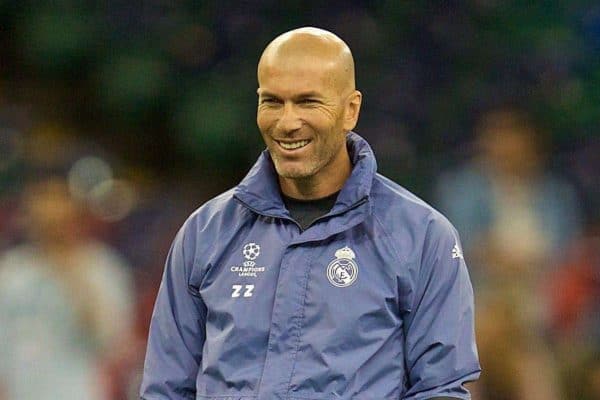 CARDIFF, WALES - Friday, June 2, 2017: Real Madrid's head coach ZinÈdine Zidane during a training session ahead of the UEFA Champions League Final between Juventus FC and Real Madrid CF at the Stadium of Wales. (Pic by David Rawcliffe/Propaganda)