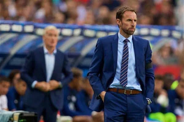 PARIS, FRANCE - Tuesday, June 13, 2017: England's manager Gareth Southgate during an international friendly match against France at the Stade de France. (Pic by David Rawcliffe/Propaganda)