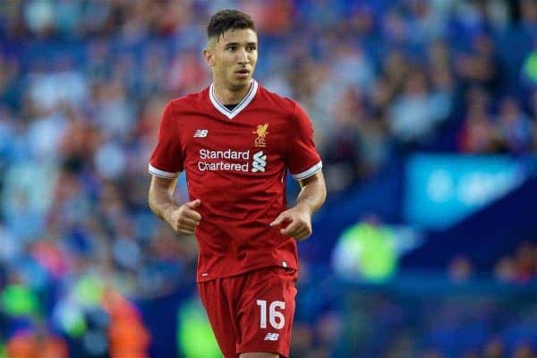 BIRKENHEAD, ENGLAND - Wednesday, July 12, 2017: Liverpool's Marko Grujic in action against Tranmere Rovers during a preseason friendly match at Prenton Park. (Pic by David Rawcliffe/Propaganda)