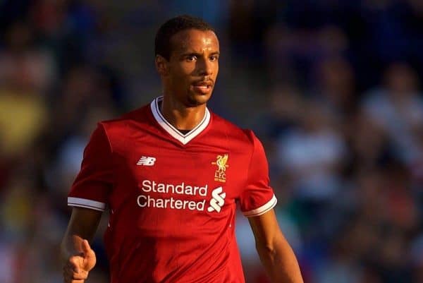 BIRKENHEAD, ENGLAND - Wednesday, July 12, 2017: Liverpool's Joel Matip in action against Tranmere Rovers during a preseason friendly match at Prenton Park. (Pic by David Rawcliffe/Propaganda)