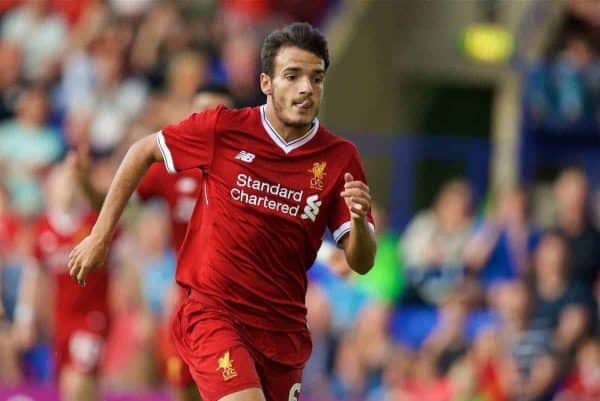 BIRKENHEAD, ENGLAND - Wednesday, July 12, 2017: Liverpool's Pedro Chirivella in action against Tranmere Rovers during a preseason friendly match at Prenton Park. (Pic by David Rawcliffe/Propaganda)