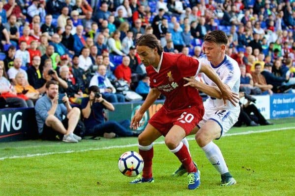 BIRKENHEAD, ENGLAND - Wednesday, July 12, 2017: Liverpool's Lazar Markovic in action against Tranmere Rovers during a preseason friendly match at Prenton Park. (Pic by David Rawcliffe/Propaganda)