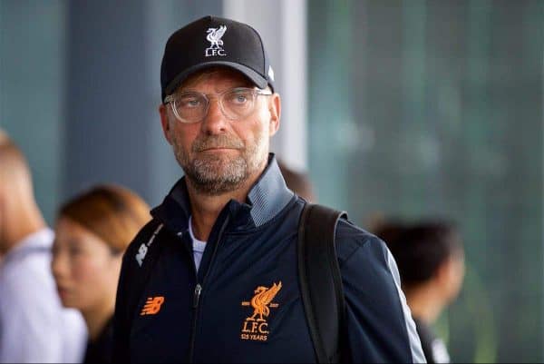 HONG KONG, CHINA - Monday, July 17, 2017: Liverpool's manager Jürgen Klopp arrives at the Ritz-Carlton Hotel in Kowloon, Hong Kong, ahead of the Premier League Asia Trophy 2017. (Pic by David Rawcliffe/Propaganda)