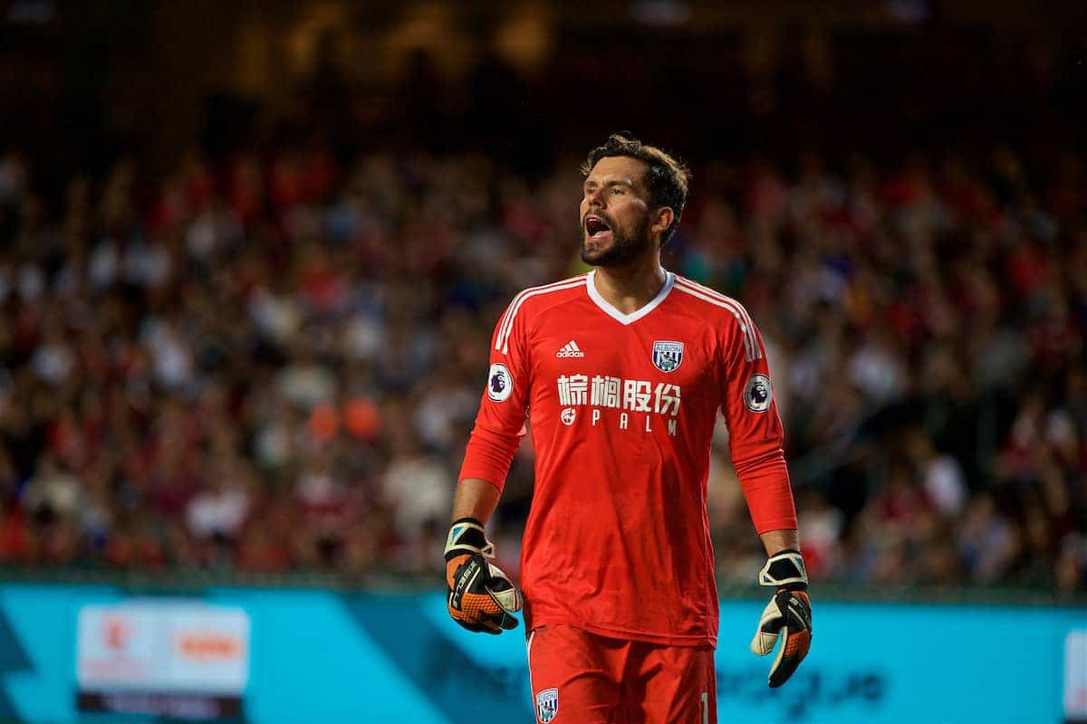 HONG KONG, CHINA - Saturday, July 22, 2017: West Bromwich Albion's goalkeeper Ben Foster during the Premier League Asia Trophy match between West Bromwich Albion and Crystal Palace at the Hong Kong International Stadium. (Pic by David Rawcliffe/Propaganda)