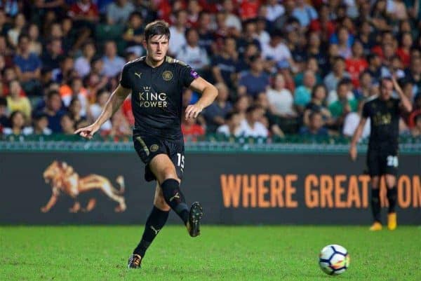 HONG KONG, CHINA - Saturday, July 22, 2017: Leicester City's Harry Maguire during the Premier League Asia Trophy final match between Liverpool and Leicester City at the Hong Kong International Stadium. (Pic by David Rawcliffe/Propaganda)