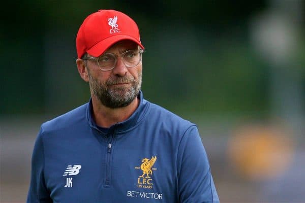 ROTTACH-EGERN, GERMANY - Friday, July 28, 2017: Liverpool's manager J¸rgen Klopp during a training session at FC Rottach-Egern on day three of the preseason training camp in Germany. (Pic by David Rawcliffe/Propaganda)