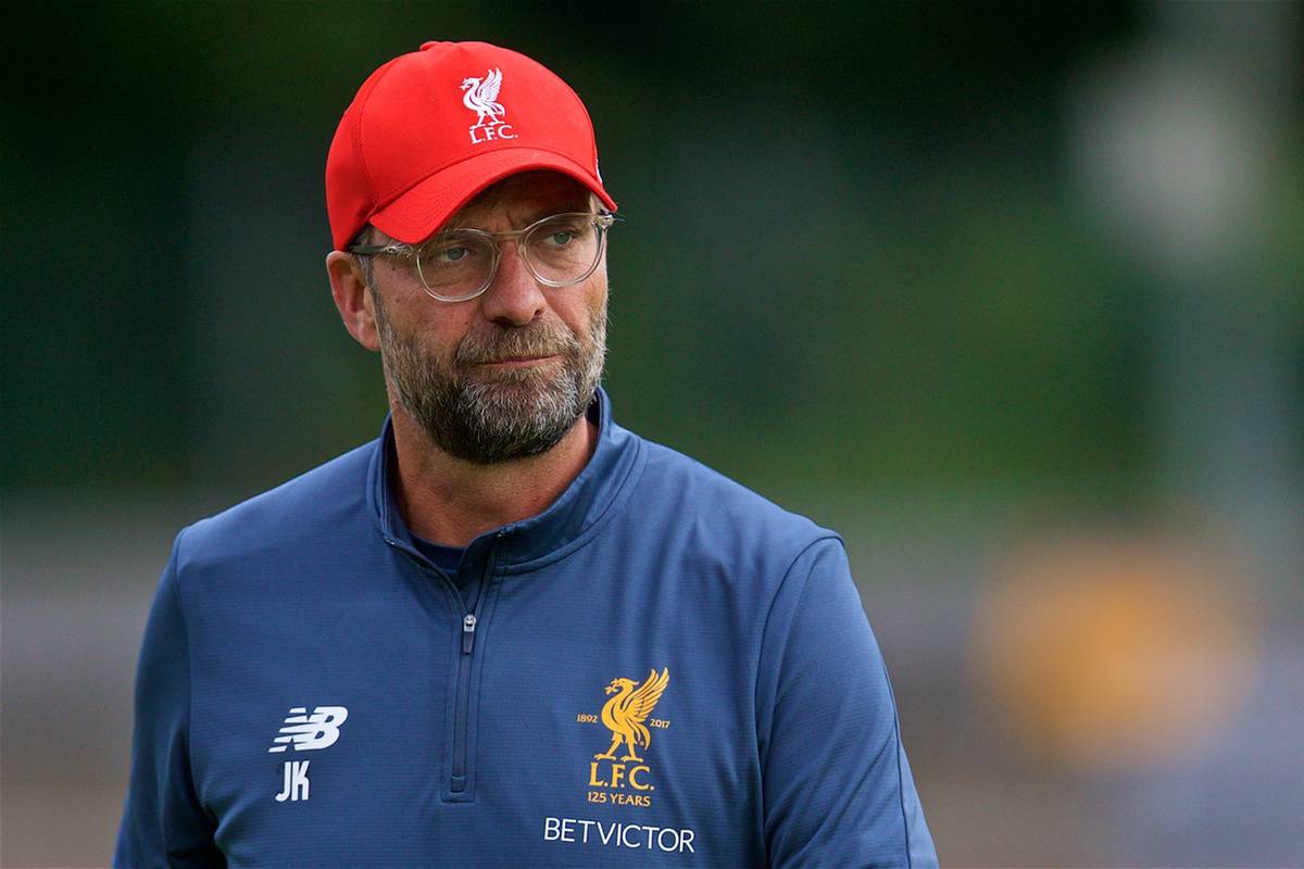 ROTTACH-EGERN, GERMANY - Friday, July 28, 2017: Liverpool's manager J¸rgen Klopp during a training session at FC Rottach-Egern on day three of the preseason training camp in Germany. (Pic by David Rawcliffe/Propaganda)