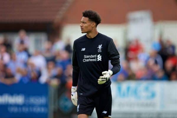 NUNEATON, ENGLAND - Saturday, July 29, 2017: Liverpool's goalkeeper Shamal George during a pre-season friendly between Liverpool and Coventry City at the Liberty Way Stadium. (Pic by Paul Greenwood/Propaganda)