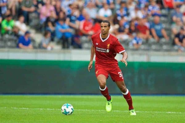 BERLIN, GERMANY - Saturday, July 29, 2017: Liverpool's Joel Matip during a preseason friendly match celebrating 125 years of football for Liverpool and Hertha BSC Berlin at the Olympic Stadium. (Pic by David Rawcliffe/Propaganda)