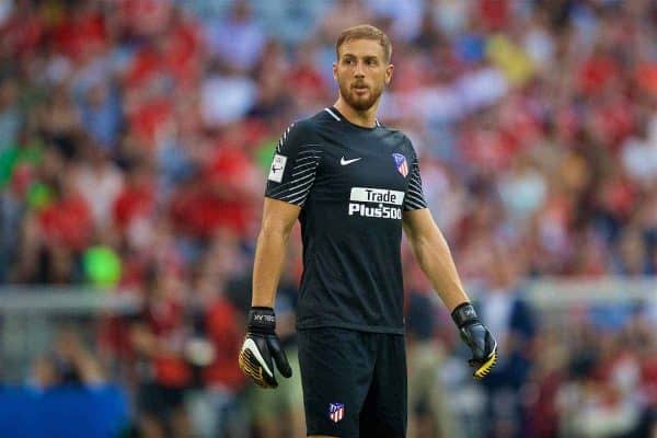 MUNICH, GERMANY - Tuesday, August 1, 2017: Atlético de Madrid's goalkeeper Jan Oblak during the Audi Cup 2017 match between Club S.S.C. Napoli and Atlético de Madrid at the Allianz Arena. (Pic by David Rawcliffe/Propaganda)