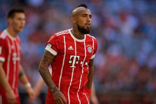 MUNICH, GERMANY - Wednesday, August 2, 2017: FC Bayern Munich's Arturo Vidal during the Audi Cup 2017 match between Club S.S.C. Napoli and FC Bayern Munich at the Allianz Arena. (Pic by David Rawcliffe/Propaganda)