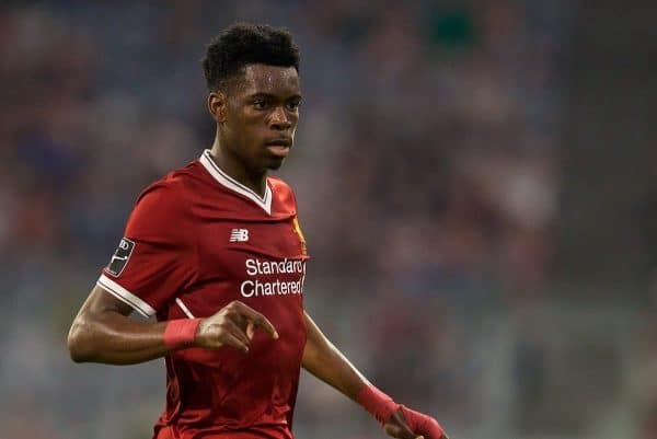 MUNICH, GERMANY - Wednesday, August 2, 2017: Liverpool's Oviemuno Ovie Ejaria during the Audi Cup 2017 final match between Liverpool FC and AtlÈtico de Madrid's at the Allianz Arena. (Pic by David Rawcliffe/Propaganda)