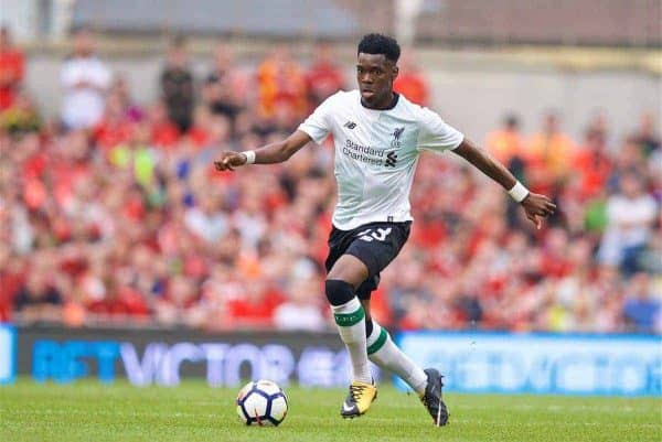 DUBLIN, REPUBLIC OF IRELAND - Saturday, August 5, 2017: Liverpool's Oviemuno Ovie Ejaria during a preseason friendly match between Athletic Club Bilbao and Liverpool at the Aviva Stadium. (Pic by David Rawcliffe/Propaganda)