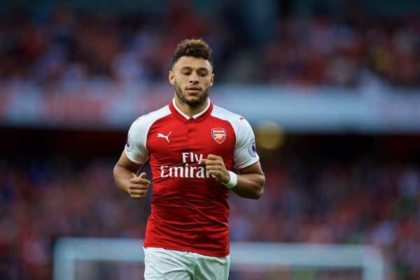 LONDON, ENGLAND - Friday, August 11, 2017: Arsenal's Alex Oxlade-Chamberlain during the FA Premier League match between Arsenal and Leicester City at the Emirates Stadium. (Pic by David Rawcliffe/Propaganda)