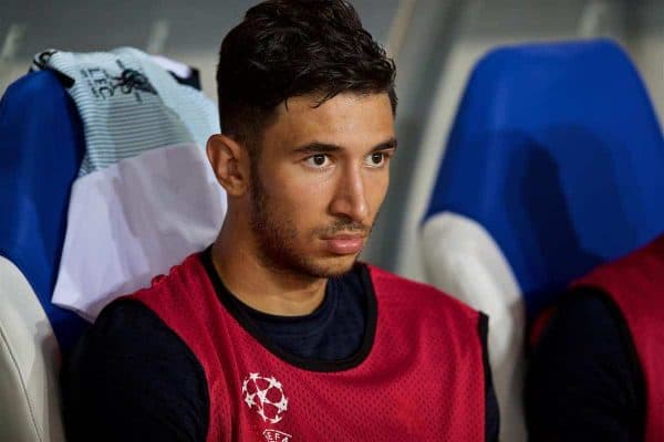 SINSHEIM, GERMANY - Tuesday, August 15, 2017: Liverpool's substitute Marko Grujic before the UEFA Champions League Play-Off 1st Leg match between TSG 1899 Hoffenheim and Liverpool at the Rhein-Neckar-Arena. (Pic by David Rawcliffe/Propaganda)