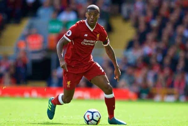 LIVERPOOL, ENGLAND - Saturday, August 19, 2017: Liverpool's Georginio Wijnaldum during the FA Premier League match between Liverpool and Crystal Palace at Anfield. (Pic by David Rawcliffe/Propaganda)