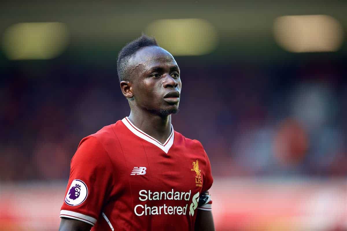 LIVERPOOL, ENGLAND - Saturday, August 19, 2017: Liverpool's Sadio Mane during the FA Premier League match between Liverpool and Crystal Palace at Anfield. (Pic by David Rawcliffe/Propaganda)