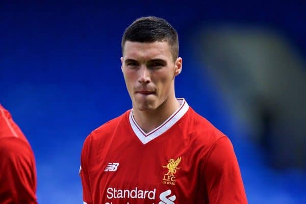 BIRKENHEAD, ENGLAND - Sunday, August 20, 2017: Liverpool's Lloyd Jones before the Under-23 FA Premier League 2 Division 1 match between Liverpool and Sunderland at Prenton Park. (Pic by David Rawcliffe/Propaganda)