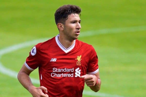 BIRKENHEAD, ENGLAND - Sunday, August 20, 2017: Liverpool's Marko Grujic during the Under-23 FA Premier League 2 Division 1 match between Liverpool and Sunderland at Prenton Park. (Pic by David Rawcliffe/Propaganda)