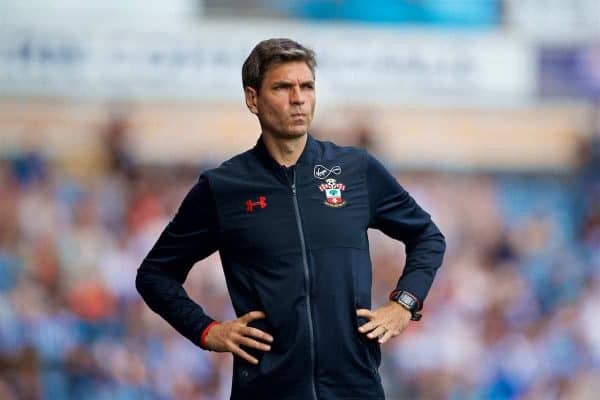 HUDDERSFIELD, ENGLAND - Saturday, August 26, 2017: Southampton's manager Mauricio Pellegrino during the FA Premier League match between Huddersfield Town and Southampton at the John Smith's Stadium. (Pic by David Rawcliffe/Propaganda)