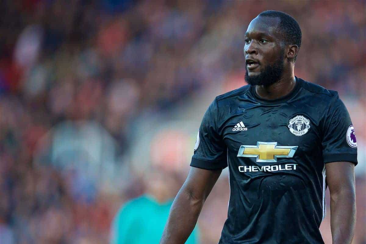 STOKE-ON-TRENT, ENGLAND - Saturday, September 9, 2017: Manchester United's Romelu Lukaku during the FA Premier League match between Stoke City and Manchester United at the Bet365 Stadium. (Pic by David Rawcliffe/Propaganda)