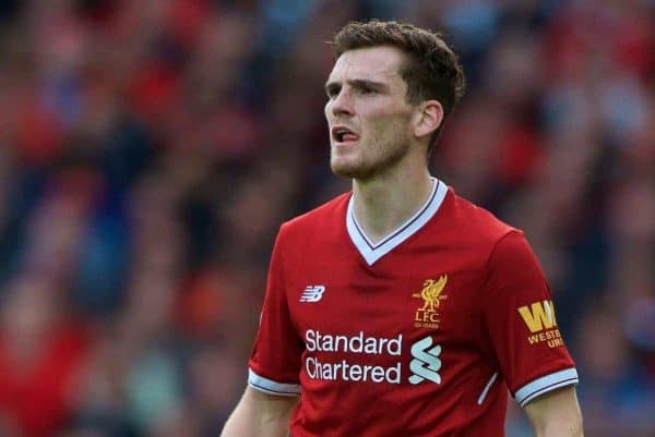 LIVERPOOL, ENGLAND - Saturday, September 16, 2017: Liverpool's Andy Robertson during the FA Premier League match between Liverpool and Burnley at Anfield. (Pic by Peter Powell/Propaganda)