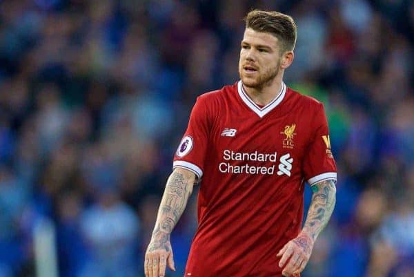 LEICESTER, ENGLAND - Saturday, September 23, 2017: Liverpool's Alberto Moreno during the FA Premier League match between Leicester City and Liverpool at the King Power Stadium. (Pic by David Rawcliffe/Propaganda)