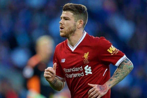 LEICESTER, ENGLAND - Saturday, September 23, 2017: Liverpool's Alberto Moreno during the FA Premier League match between Leicester City and Liverpool at the King Power Stadium. (Pic by David Rawcliffe/Propaganda)