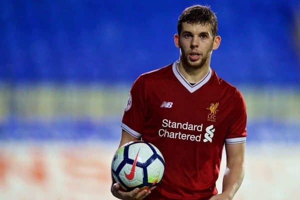 BIRKENHEAD, ENGLAND - Saturday, November 18, 2017: Liverpool's Jon Flanagan during the Under-23 FA Premier League 2 Division 1 match between Liverpool and Everton at Prenton Park. (Pic by David Rawcliffe/Propaganda)