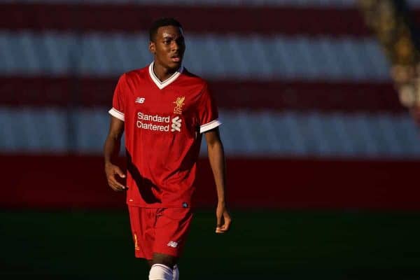 SEVILLE, SPAIN - Tuesday, November 21, 2017: Liverpool's Rafael Camacho during the UEFA Youth League Group E match between Sevilla FC and Liverpool FC at the Ciudad Deportiva Jose Ramon Cisneros. (Pic by David Rawcliffe/Propaganda)