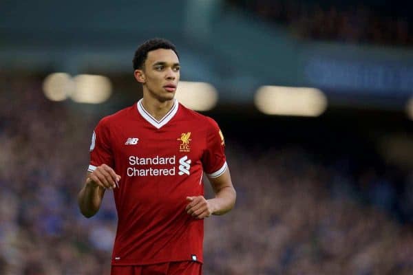 BRIGHTON AND HOVE, ENGLAND - Saturday, December 2, 2017: Liverpool's Trent Alexander-Arnold during the FA Premier League match between Brighton & Hove Albion FC and Liverpool FC at the American Express Community Stadium. (Pic by David Rawcliffe/Propaganda)