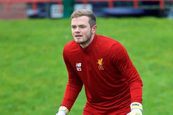 KIRKBY, ENGLAND - Friday, December 15, 2017: Liverpool's goalkeeper Andy Firth during the pre-match warm-up before the Under-23 FA Premier League 2 Division 1 match between Liverpool and Swansea City at the Kirkby Academy. (Pic by David Rawcliffe/Propaganda)