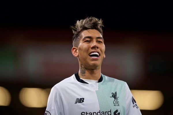 BOURNEMOUTH, ENGLAND - Sunday, December 17, 2017: Liverpool's Roberto Firmino during the FA Premier League match between AFC Bournemouth and Liverpool at the Vitality Stadium. (Pic by David Rawcliffe/Propaganda)