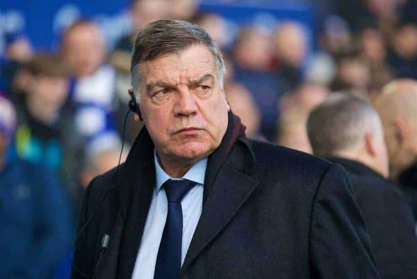 LIVERPOOL, ENGLAND - Saturday, December 23, 2017: Everton's manager Sam Allardyce during the FA Premier League match between Everton and Chelsea at Goodison Park. (Pic by David Rawcliffe/Propaganda)