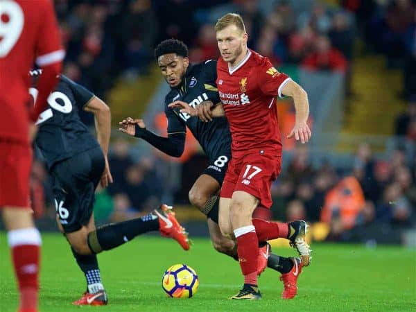 LIVERPOOL, ENGLAND - Boxing Day, Tuesday, December 26, 2017: Liverpool's Ragnar Klavan during the FA Premier League match between Liverpool and Swansea City at Anfield. (Pic by David Rawcliffe/Propaganda)