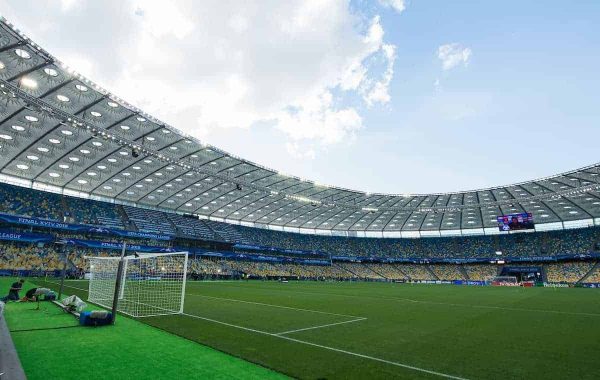 KIEV, UKRAINE - Friday, May 25, 2018: A general view inside the NSC Olimpiyskiy ahead of the UEFA Champions League Final match between Real Madrid CF and Liverpool FC. (Pic by Peter Powell/Propaganda)