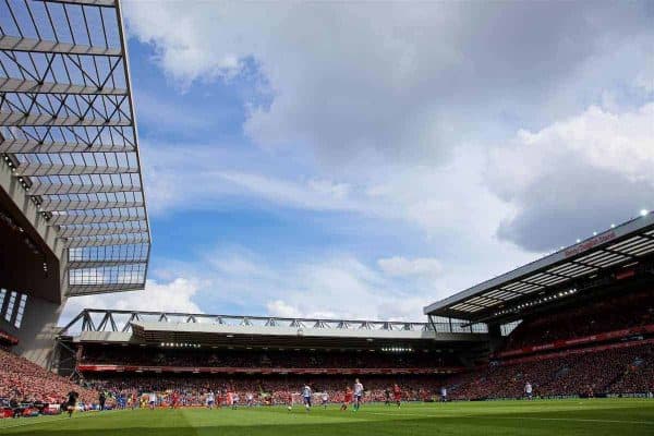 LIVERPOOL, ENGLAND - Saturday, April 28, 2018: A general view of Anfield during the FA Premier League match between Liverpool FC and Stoke City FC. (Pic by David Rawcliffe/Propaganda)