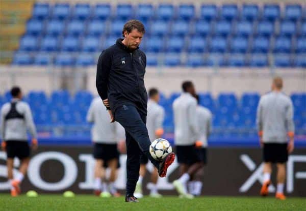 ROME, ITALY - Tuesday, May 1, 2018: Liverpool's first team coach Peter Krawietz during a training session at the Stadio Olimpico ahead of the UEFA Champions League Semi-Final 2nd Leg match between AS Roma and Liverpool FC. Liverpool lead 5-2 from the 1st Leg. (Pic by David Rawcliffe/Propaganda)