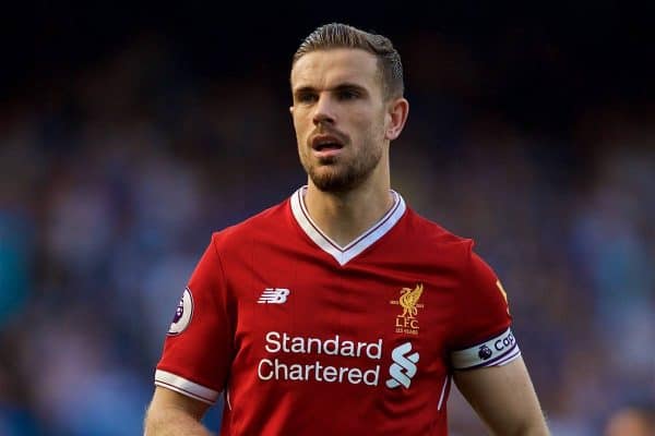 LONDON, ENGLAND - Sunday, May 6, 2018: Liverpool's captain Jordan Henderson during the FA Premier League match between Chelsea FC and Liverpool FC at Stamford Bridge. (Pic by David Rawcliffe/Propaganda)