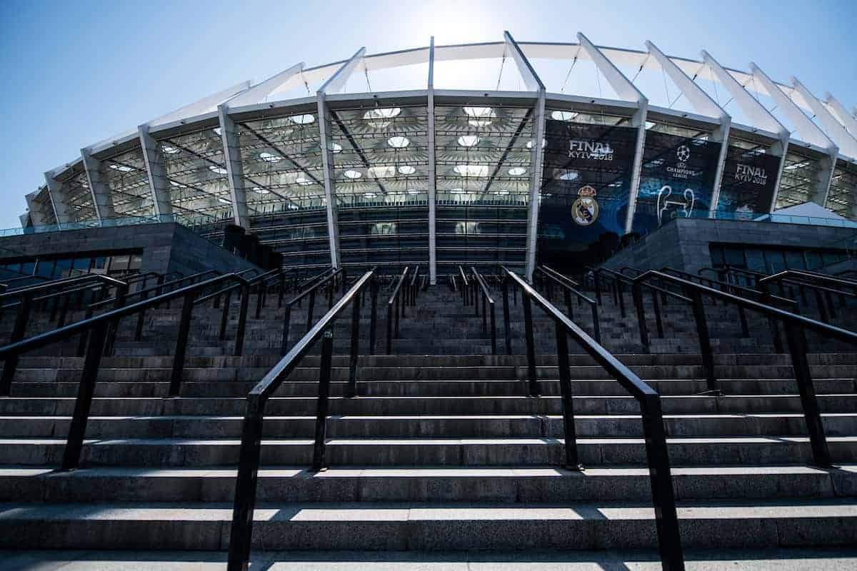 KIEV, UKRAINE - Thursday, May 24, 2018: A general view of the NSC Olimpiyskiy ahead of the UEFA Champions League Final match between Real Madrid CF and Liverpool FC. (Handout/UEFA via Propaganda)