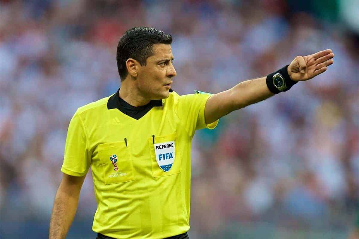 MOSCOW, RUSSIA - Sunday, June 17, 2018: Referee Alireza Faghani during the FIFA World Cup Russia 2018 Group F match between Germany and Mexico at the Luzhniki Stadium. (Pic by David Rawcliffe/Propaganda)