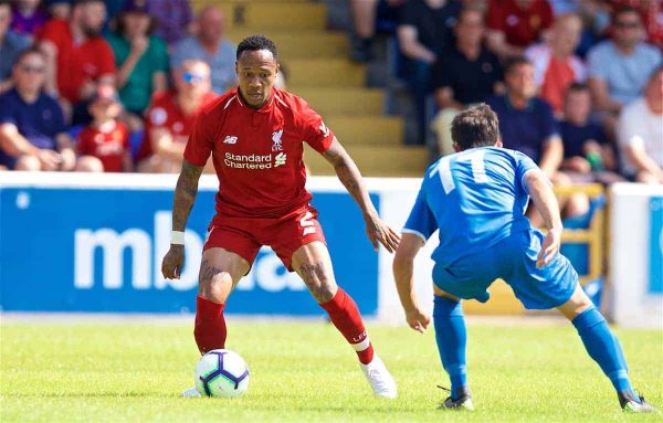 CHESTER, ENGLAND - Saturday, July 7, 2018: Liverpool's Nathaniel Clyne during a preseason friendly match between Chester FC and Liverpool FC at the Deva Stadium. (Pic by Paul Greenwood/Propaganda)