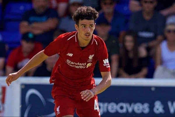 CHESTER, ENGLAND - Saturday, July 7, 2018: Liverpool's Curtis Jones during a preseason friendly match between Chester FC and Liverpool FC at the Deva Stadium. (Pic by Paul Greenwood/Propaganda)