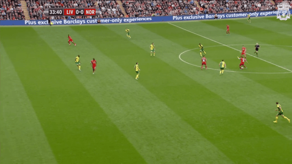 34 mins, Sturridge vs. Norwich - Found in space by Lucas